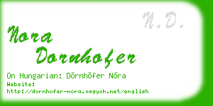 nora dornhofer business card
